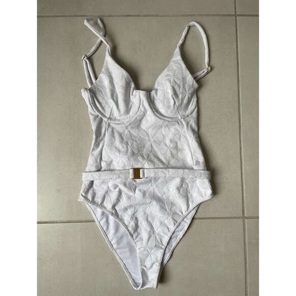 Kenny Flowers Swim ML One Piece Swimsuit Belted Santorini